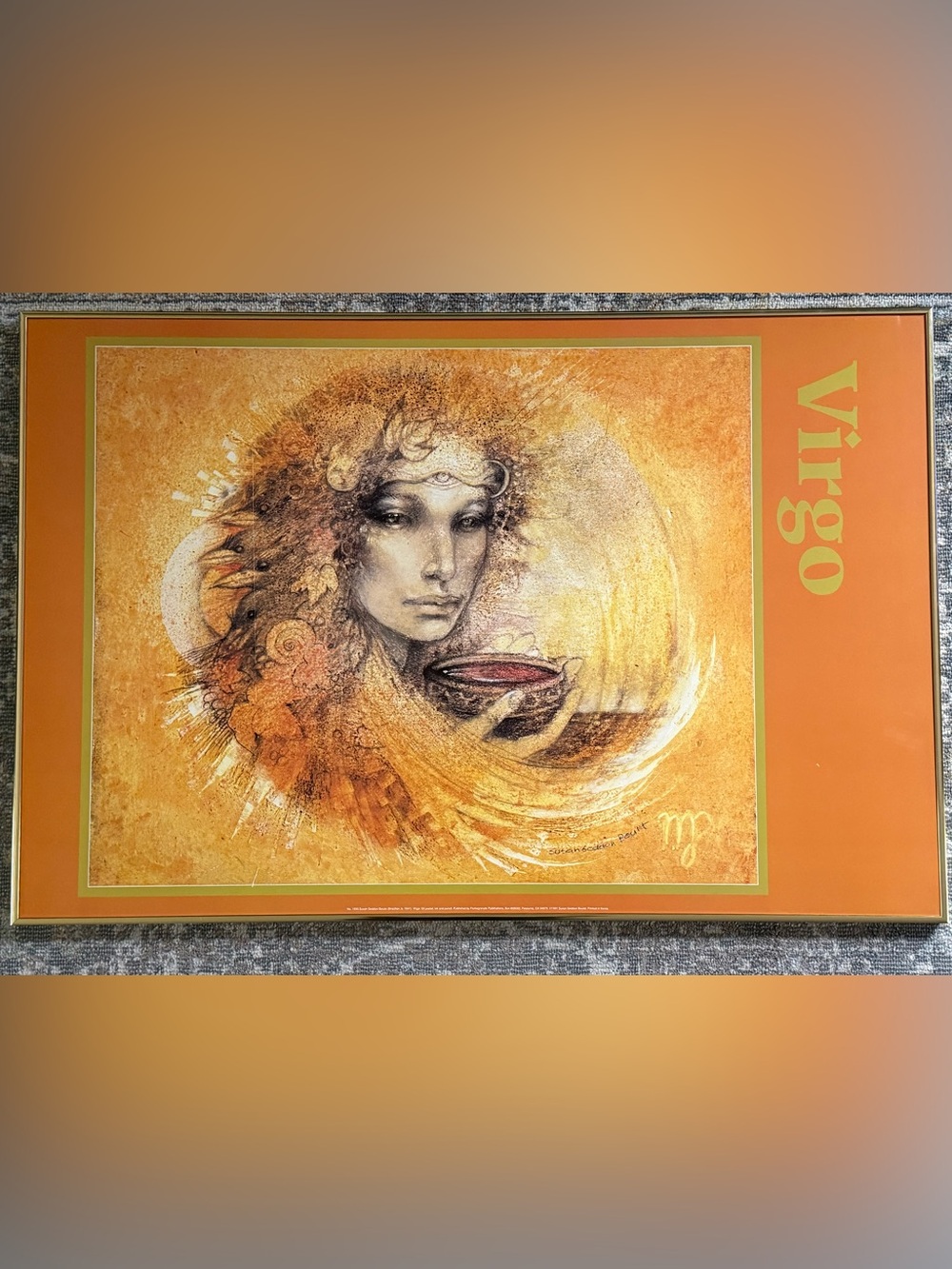 RARE Vintage 1991 ‘VIRGO’ by Susan Seddon Boulet Large Framed Poster Board Print